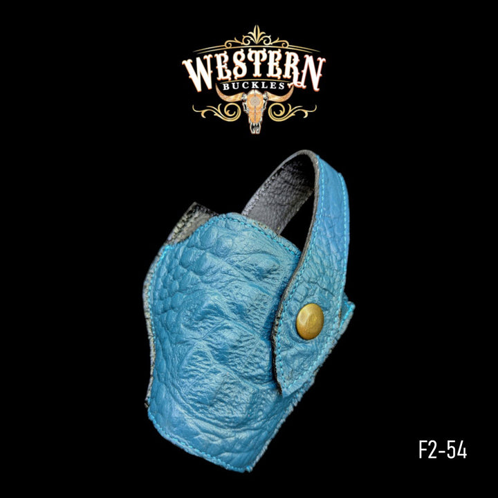 Gun Holster Funda Cocodrile Blue Sintetic Leather-The Western Buckles