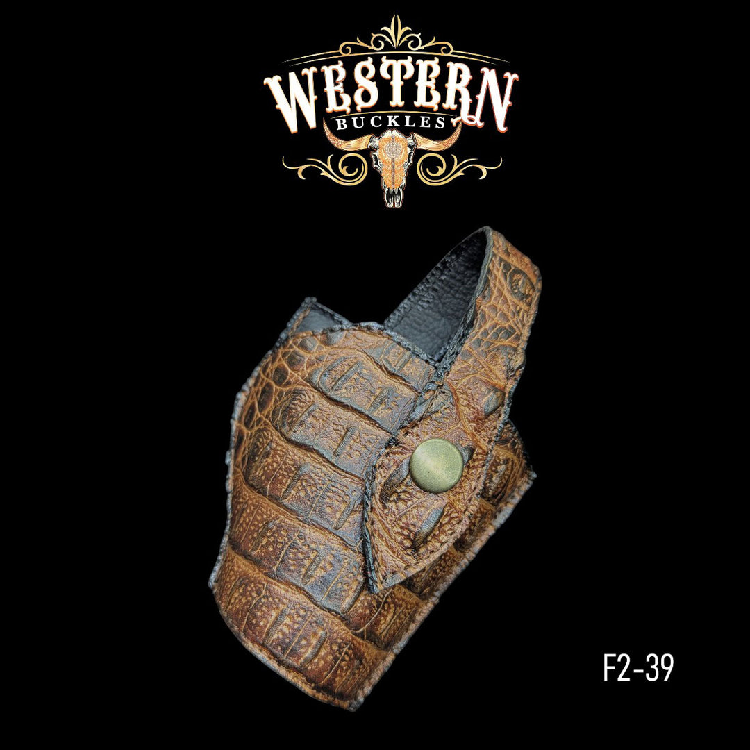 Gun Holster Funda Cocodrilo Rojizo.-The Western Buckles