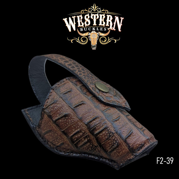 Gun Holster Funda Cocodrilo Rojizo.-The Western Buckles