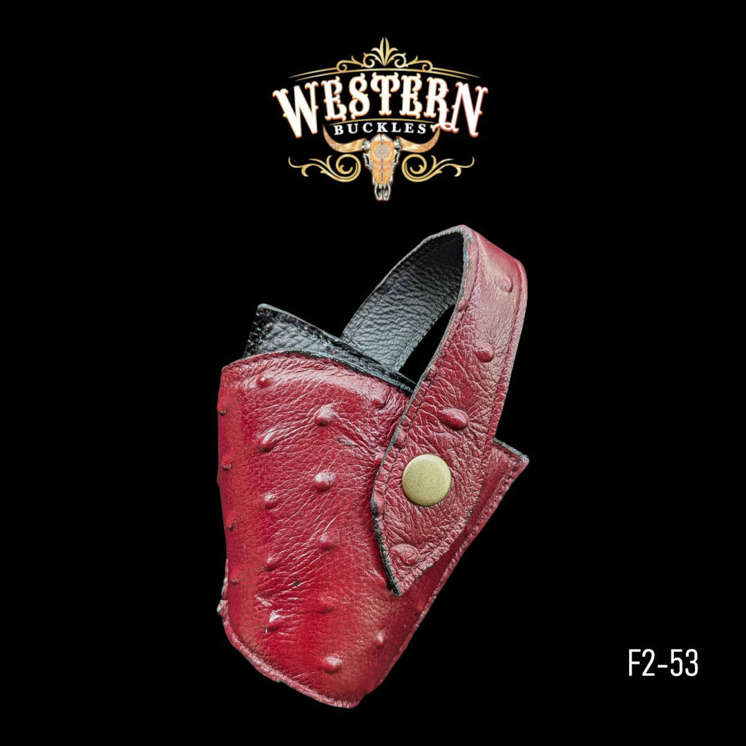 Gun Holster Funda Ostrich Sintetic Red Leather-The Western Buckles