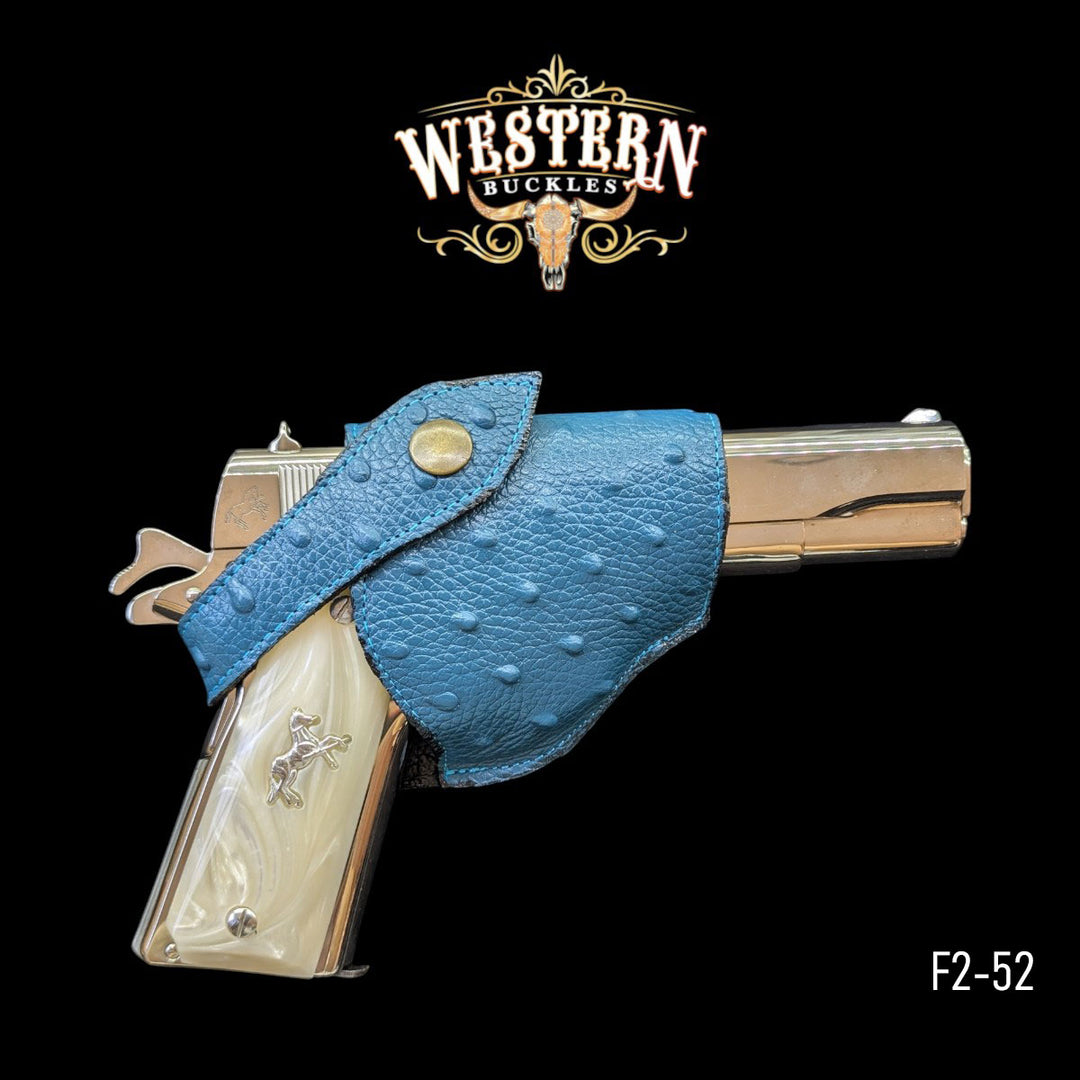 Gun Holster Ostrich Blue Sintetic Leather-The Western Buckles