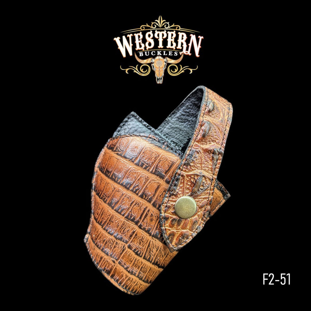 Gun Holster Sintetic Brown Leather-The Western Buckles