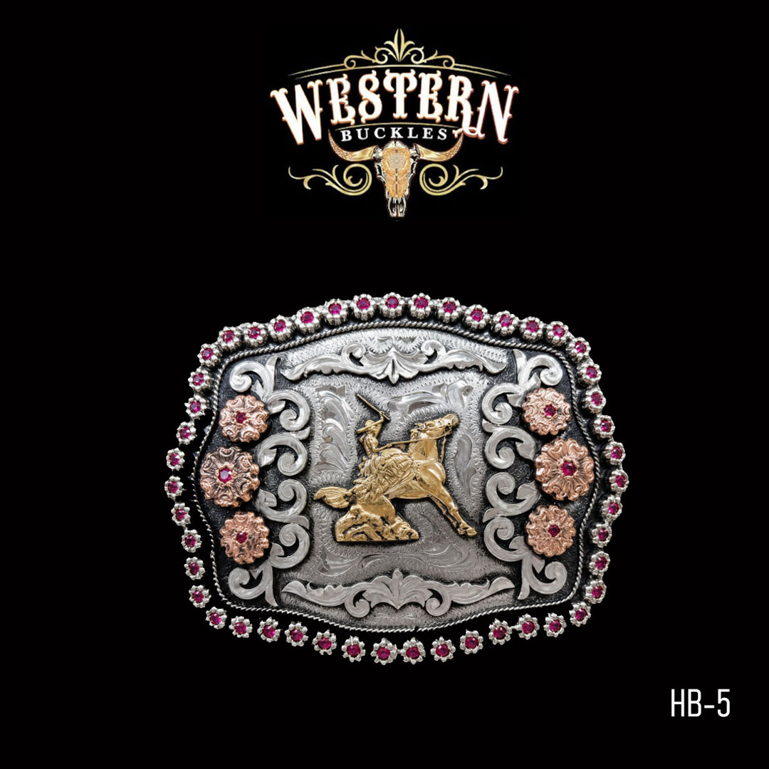 Horseman Trophy Belt Buckle · Brass, German Silver &amp; Copper-The Western Buckles