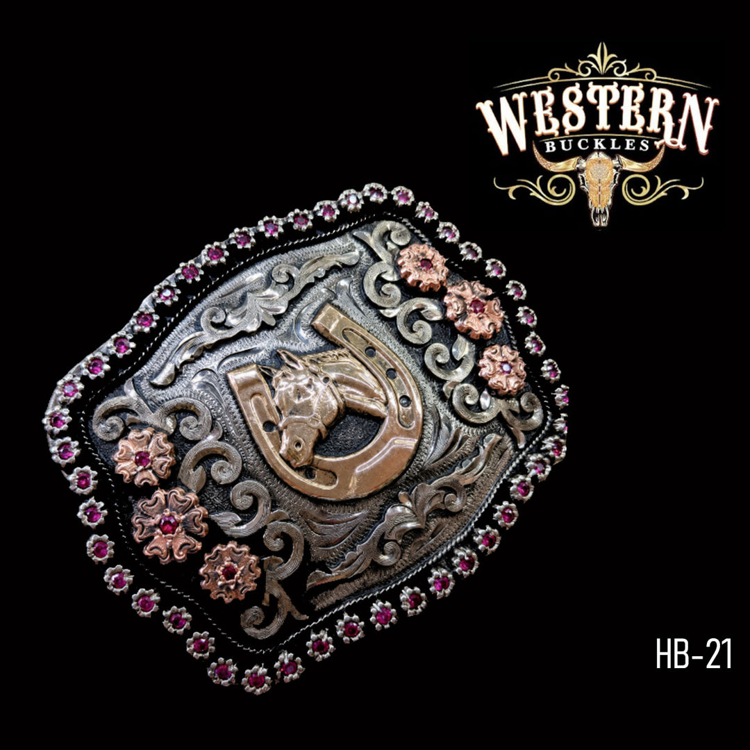 Horseshoe Trophy Belt Buckle · Brass, German Silver &amp; Copper-The Western Buckles