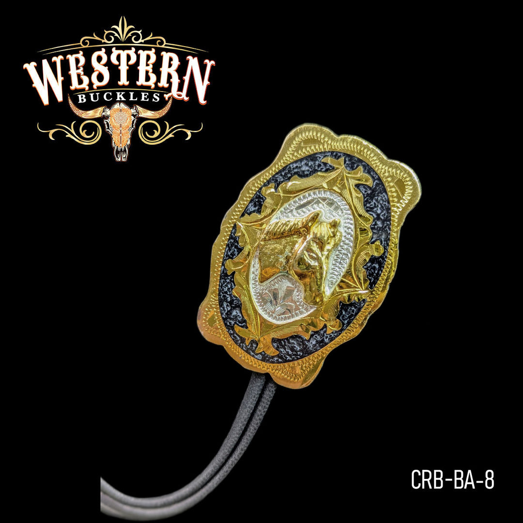 Necktie Horse Gold and Gray Resin-The Western Buckles
