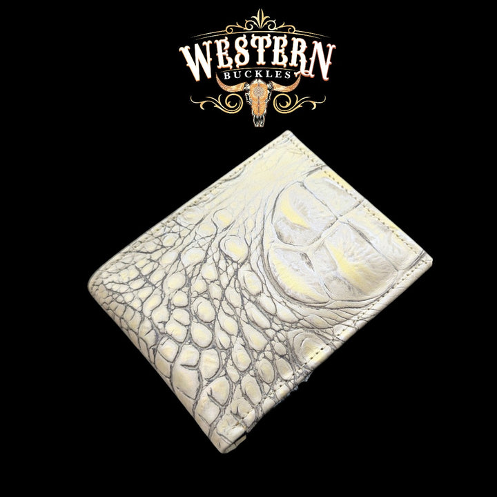 Synthetic Leather Beige Cocodrile Wallet-The Western Buckles