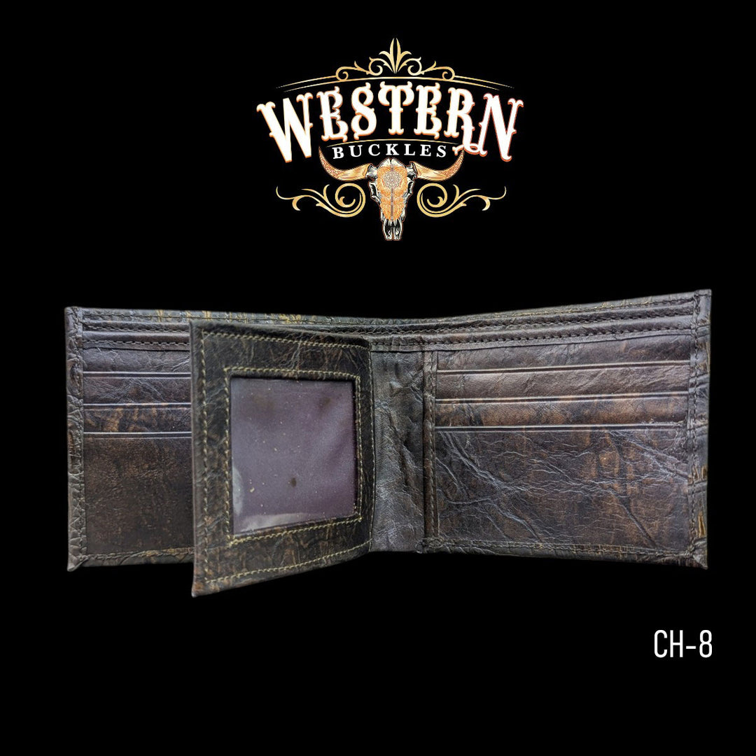 Synthetic Leather Brown Cocodrile Wallet-The Western Buckles