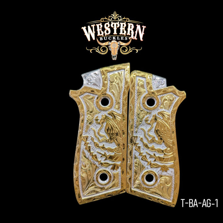 Taurus PT92 Eagle Grips — 24K Gold-Plated &amp; Silver-Plated