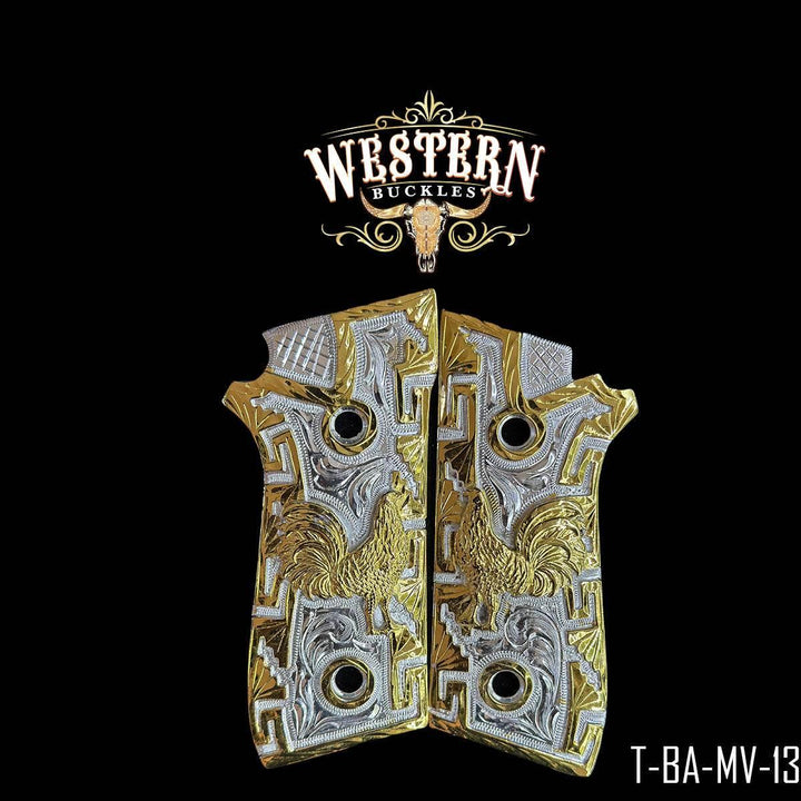 Taurus PT Grips Rooster Gold and Silver-The Western Buckles