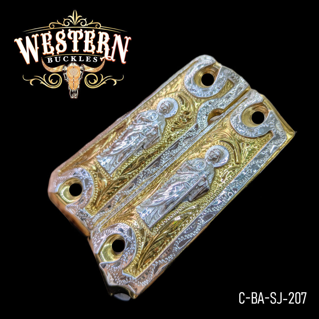 1911 Full Size San Judas Silver and Gold-The Western Buckles