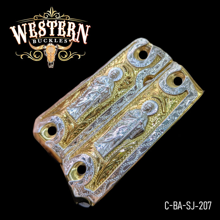 1911 Full Size San Judas Silver and Gold-The Western Buckles