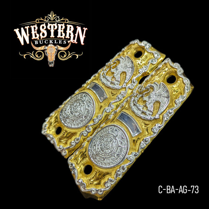 1911 Eagle and Calendar Silver with Gold-The Western Buckles