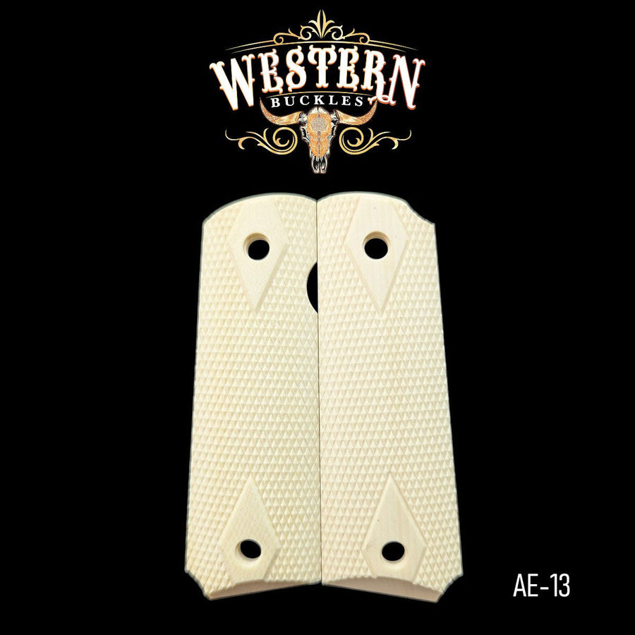 Ivory Resin Grips for Colt 1911 Full-Size — Checkered Artisan Resin