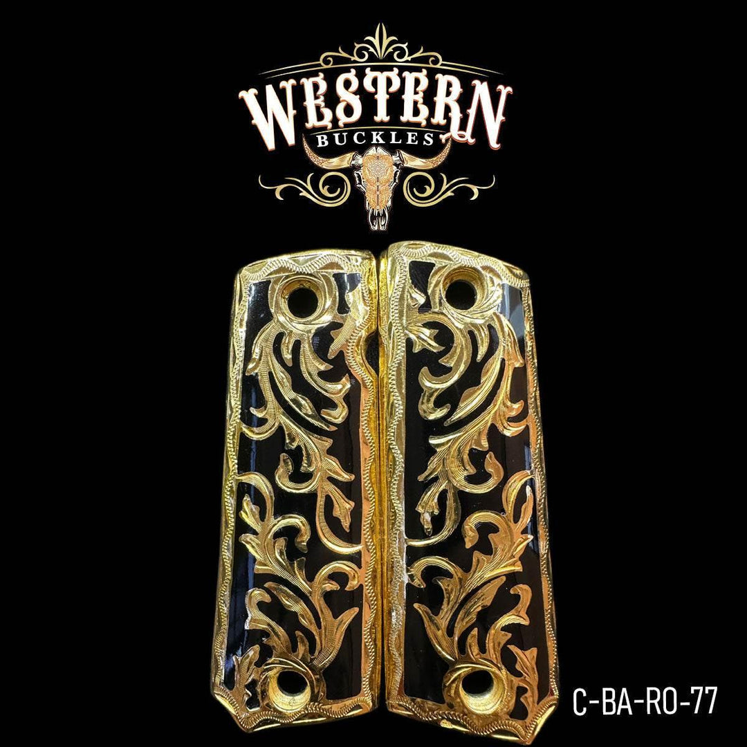 1911 Full Size Black Resin Engraved-The Western Buckles