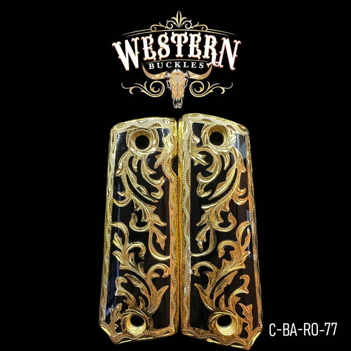 1911 Full Size Black Resin Engraved-The Western Buckles