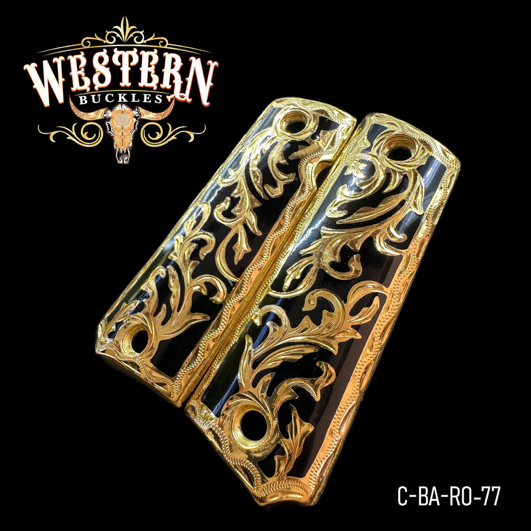 1911 Full Size Black Resin Engraved-The Western Buckles