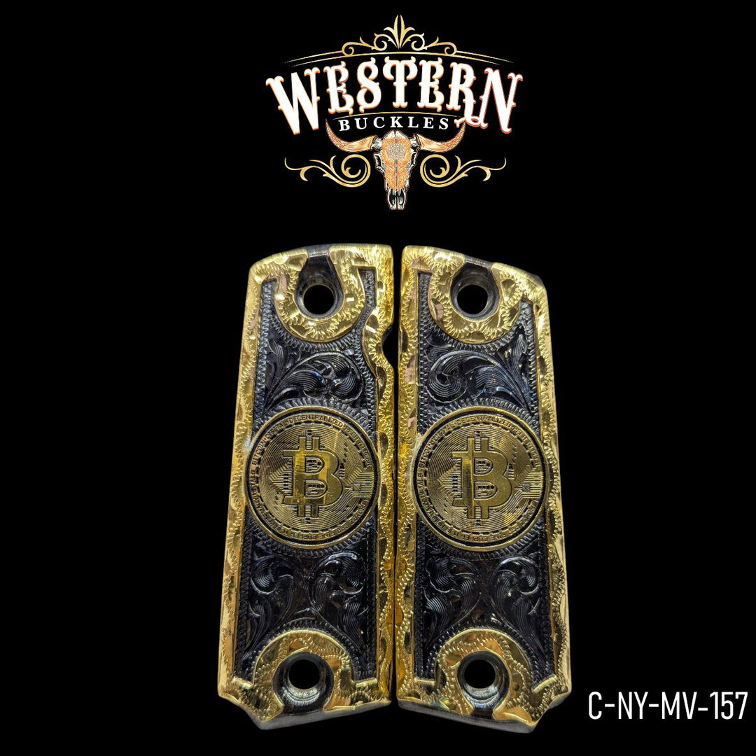 1911 Full Size Black and Gold Bitcoin-The Western Buckles