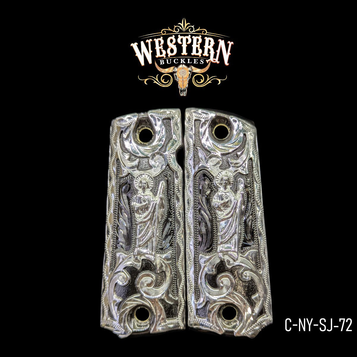 San Judas Grips · 24K Gold-Plated Custom Pistol Grips – Western