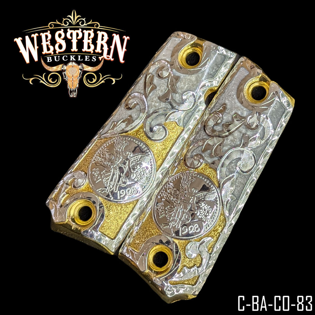 1911 Full Size Centenario Gold and Silver Plated-The Western Buckles