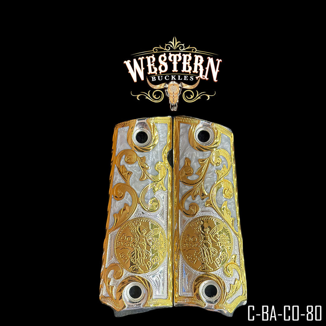 1911 Full Size Centenary White Resin and Gold-The Western Buckles