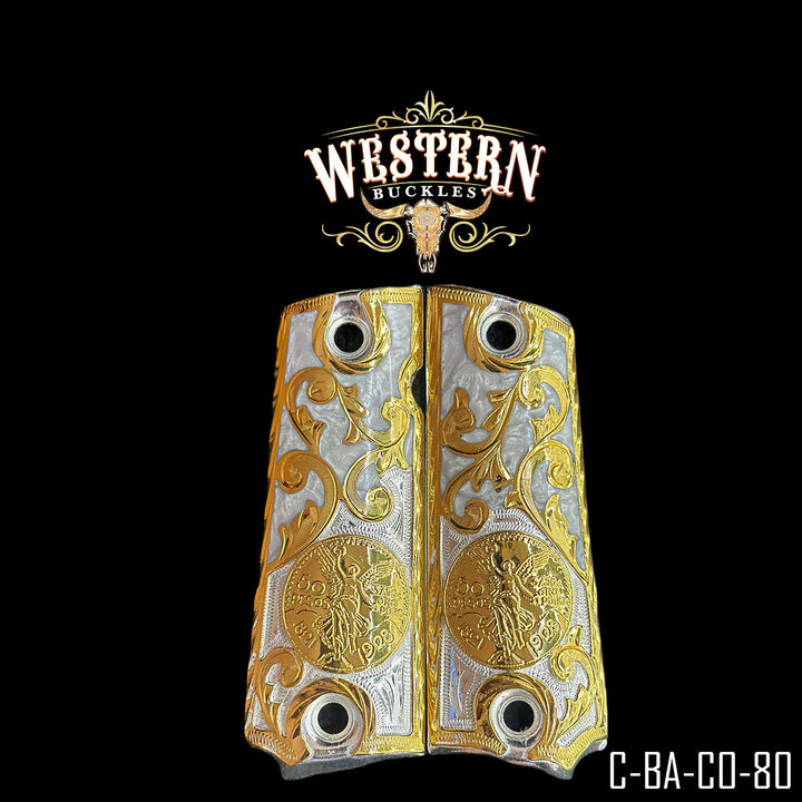 1911 Full Size Centenary White Resin and Gold-The Western Buckles
