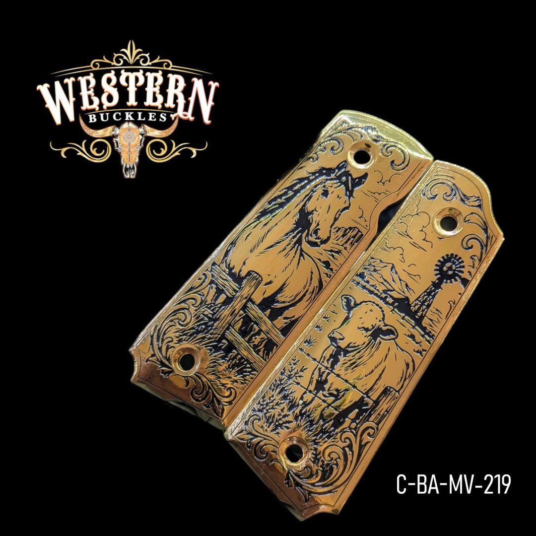 1911 Full Size Cow and Horse Gold Plated