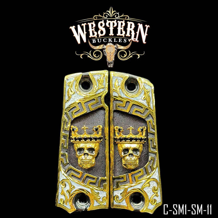 1911 Full Size Crown Skull Black Zircoins-The Western Buckles