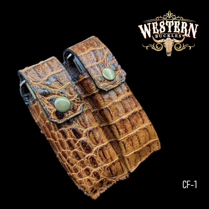 1911 Full Size Double Magazine Pouches – Cocodrile Synthetic Leather