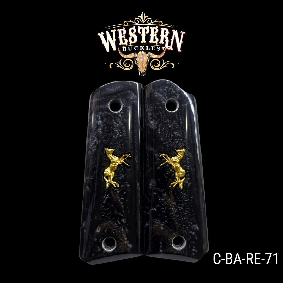 1911 Full Size Gold Plated and Black Resin-The Western Buckles