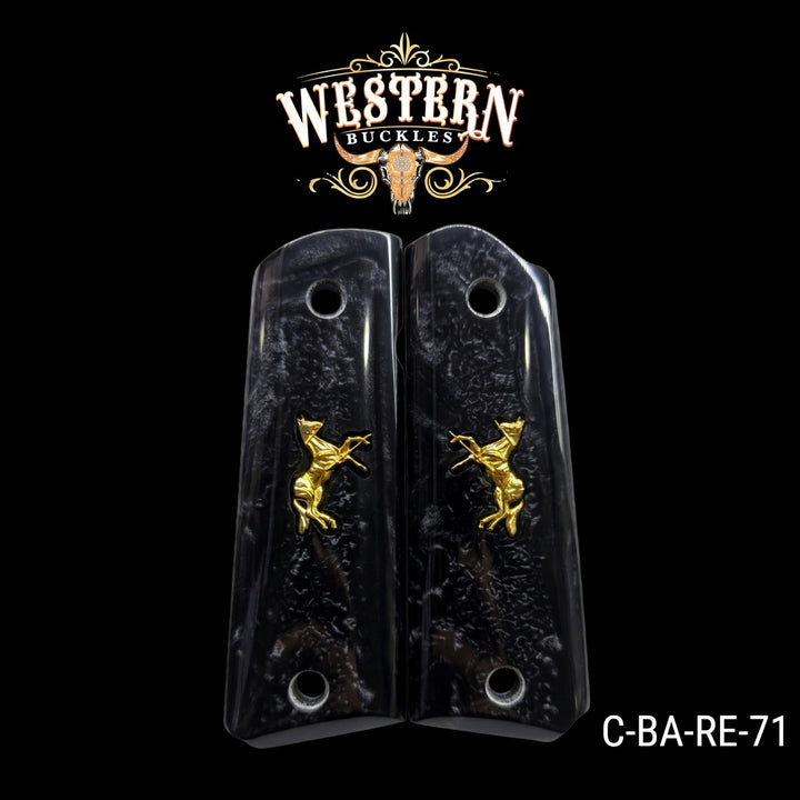 1911 Full Size Gold Plated and Black Resin-The Western Buckles