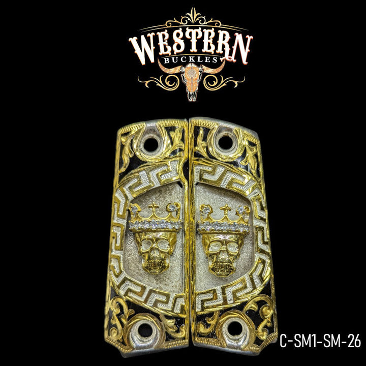 1911 Full Size Gold Skull Zircoins-The Western Buckles