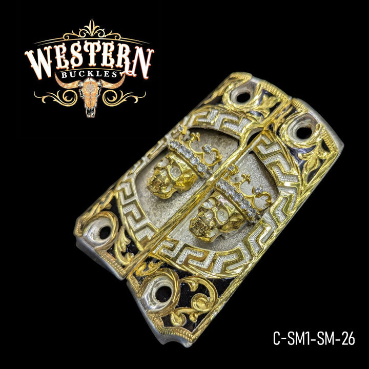 1911 Full Size Gold Skull Zircoins-The Western Buckles