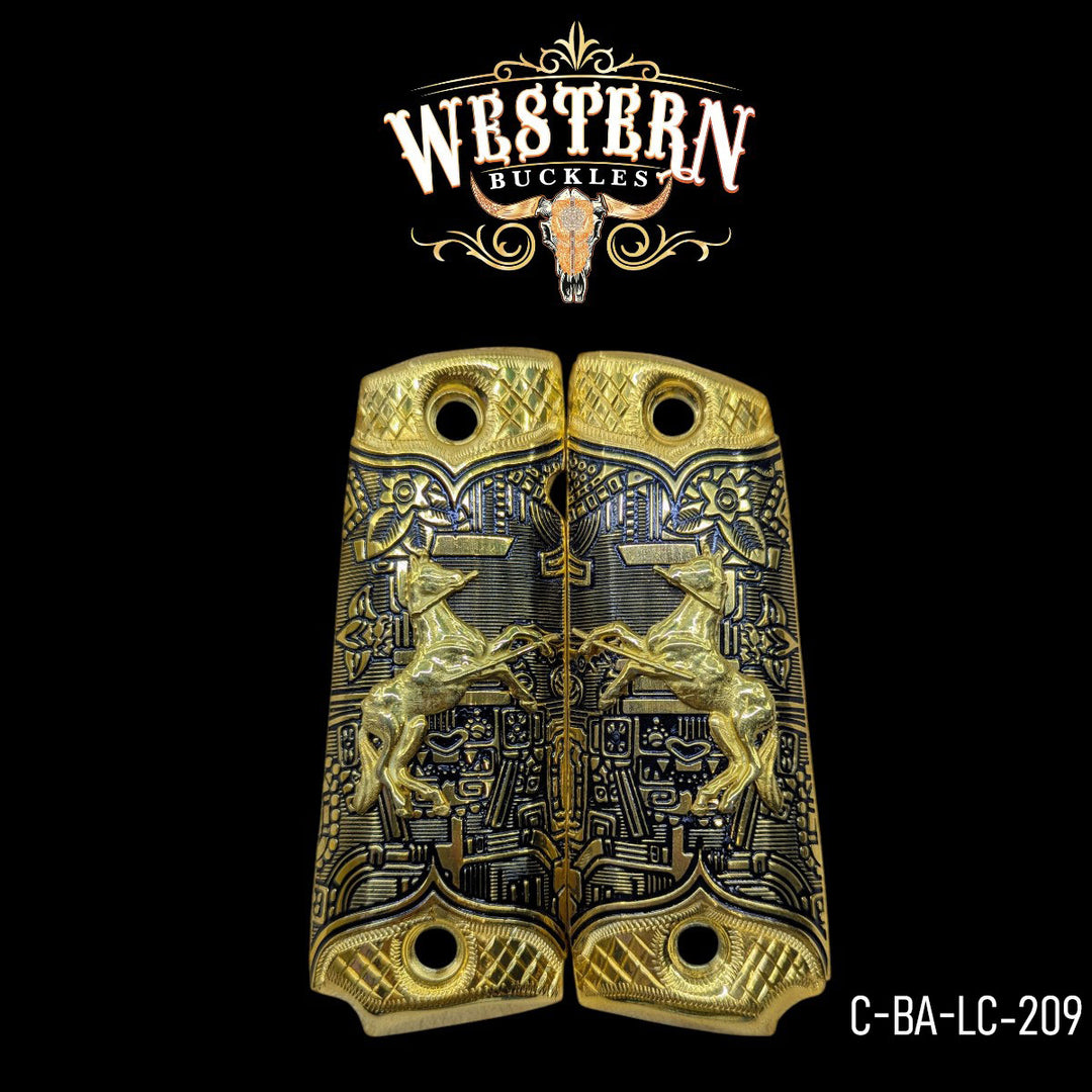 1911 Full Size Gold and Black-The Western Buckles