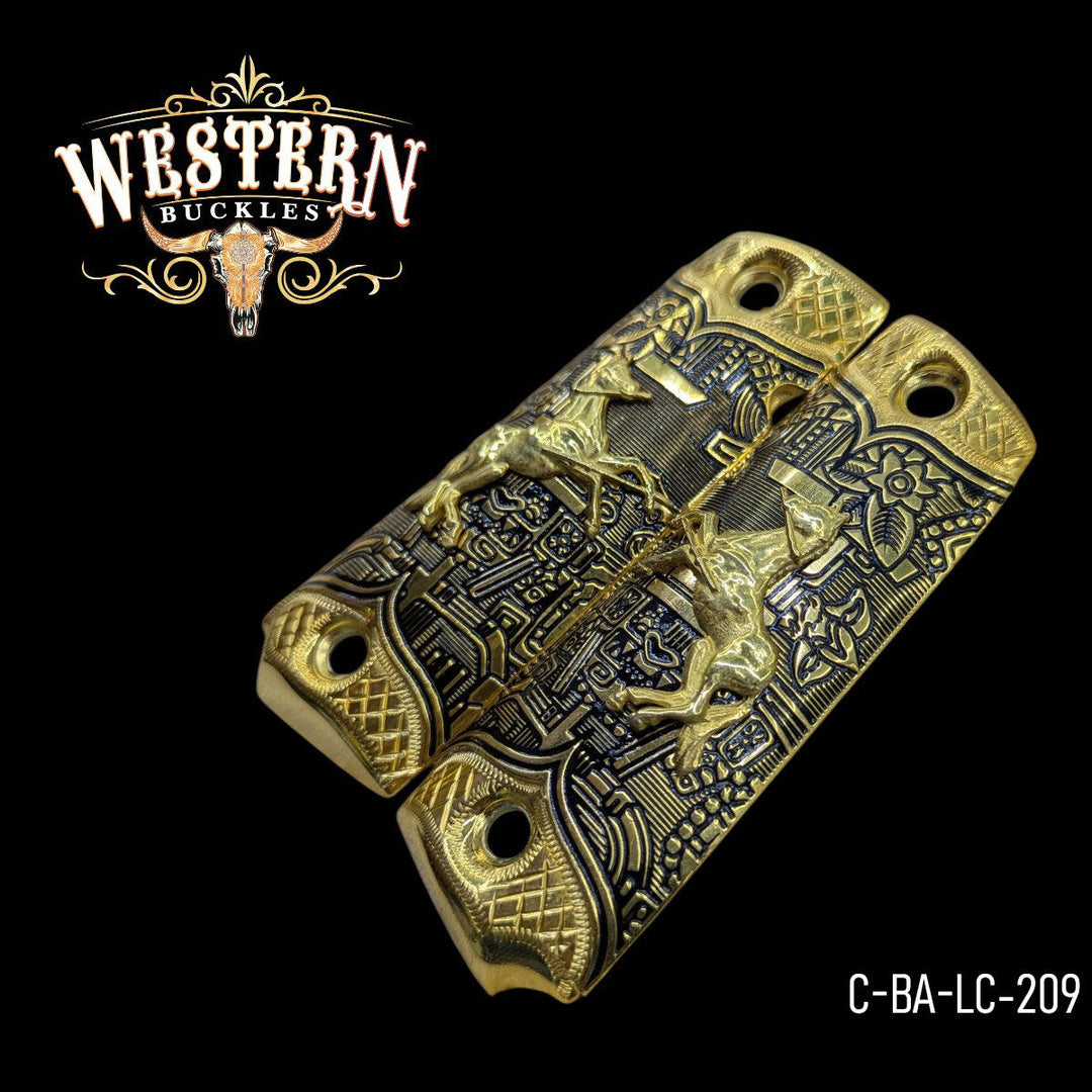 1911 Full Size Gold and Black-The Western Buckles