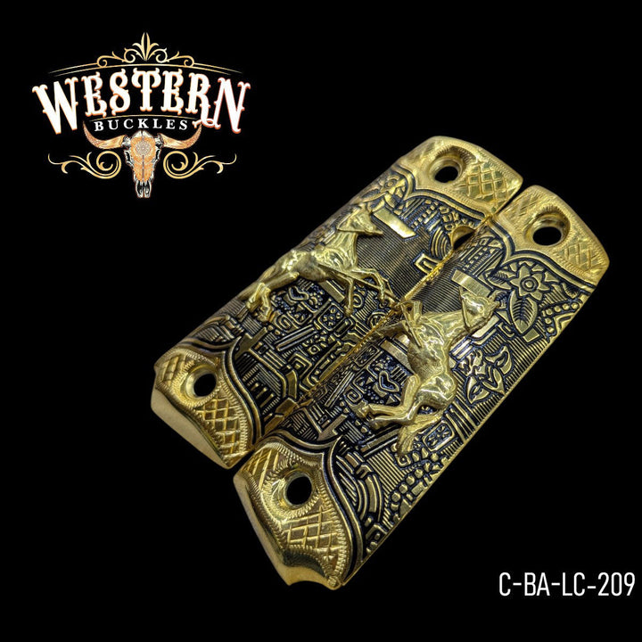1911 Full Size Gold and Black-The Western Buckles