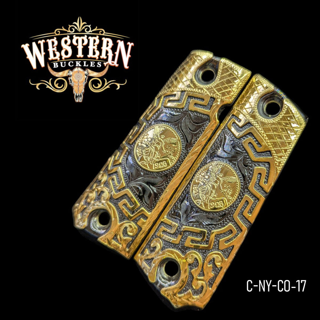 1911 Full Size Greek and Centenary Gold Engraving-The Western Buckles