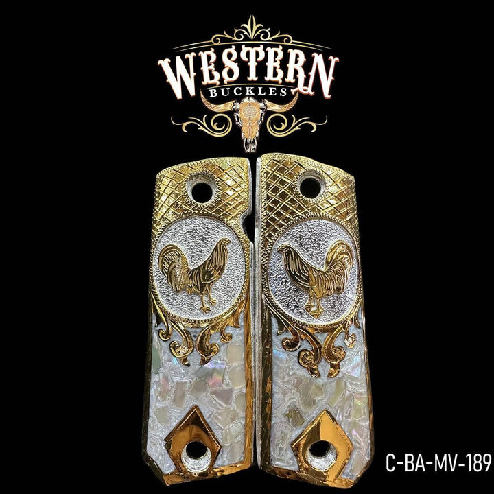 1911 Full Size Grips Roaster Mother of Pearl Resin-The Western Buckles