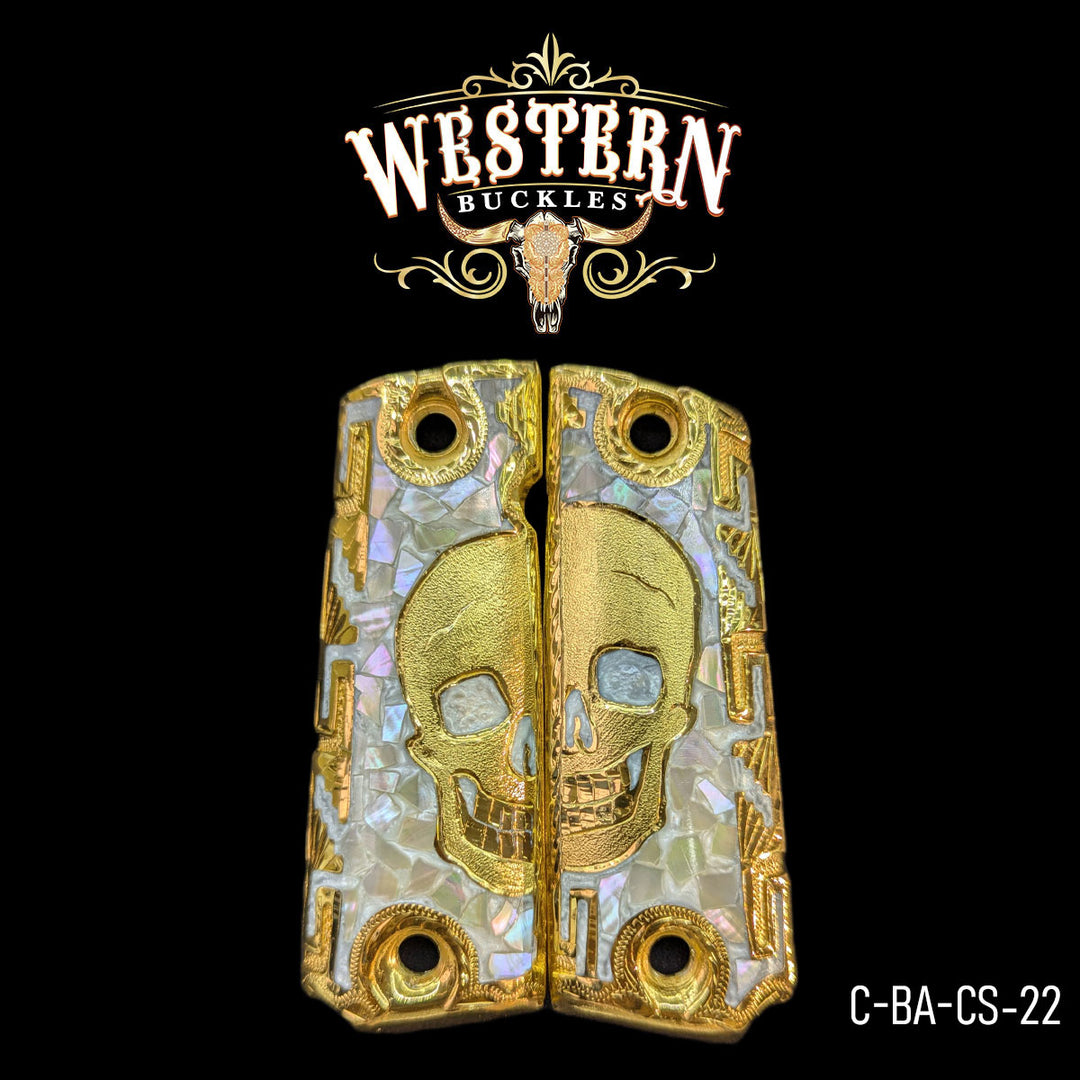 1911 Full Size Grips Skull Resina-The Western Buckles