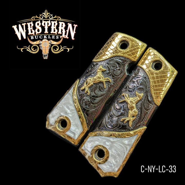 1911 Full Size Horse Black Nickel and White Resin