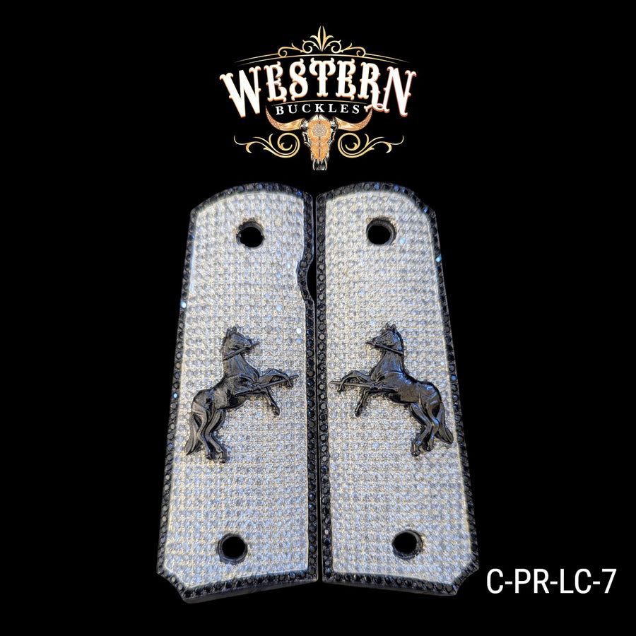 1911 Full Size Horse Black Nickel and White Zircoins