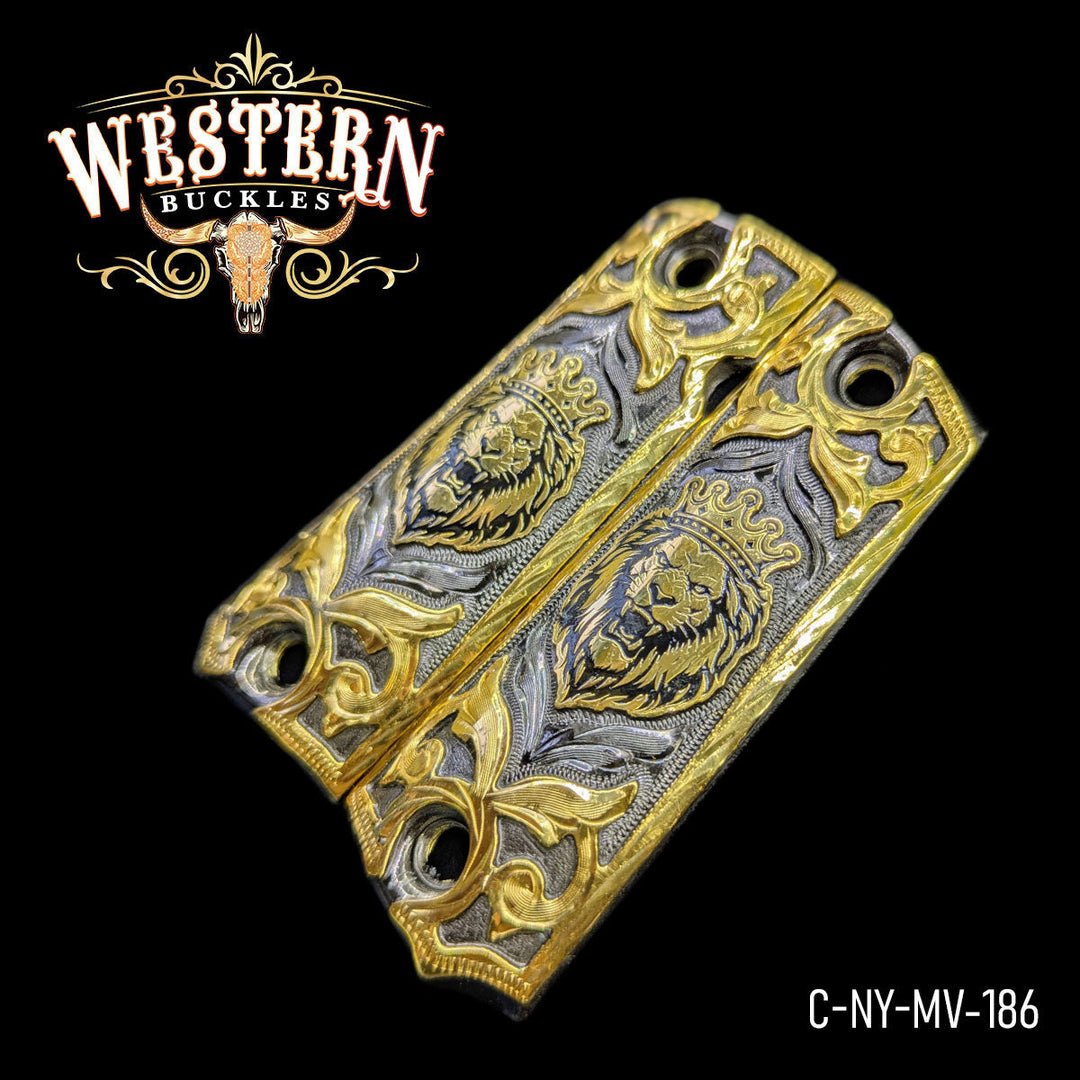 1911 Full Size Lion Black and Gold-The Western Buckles