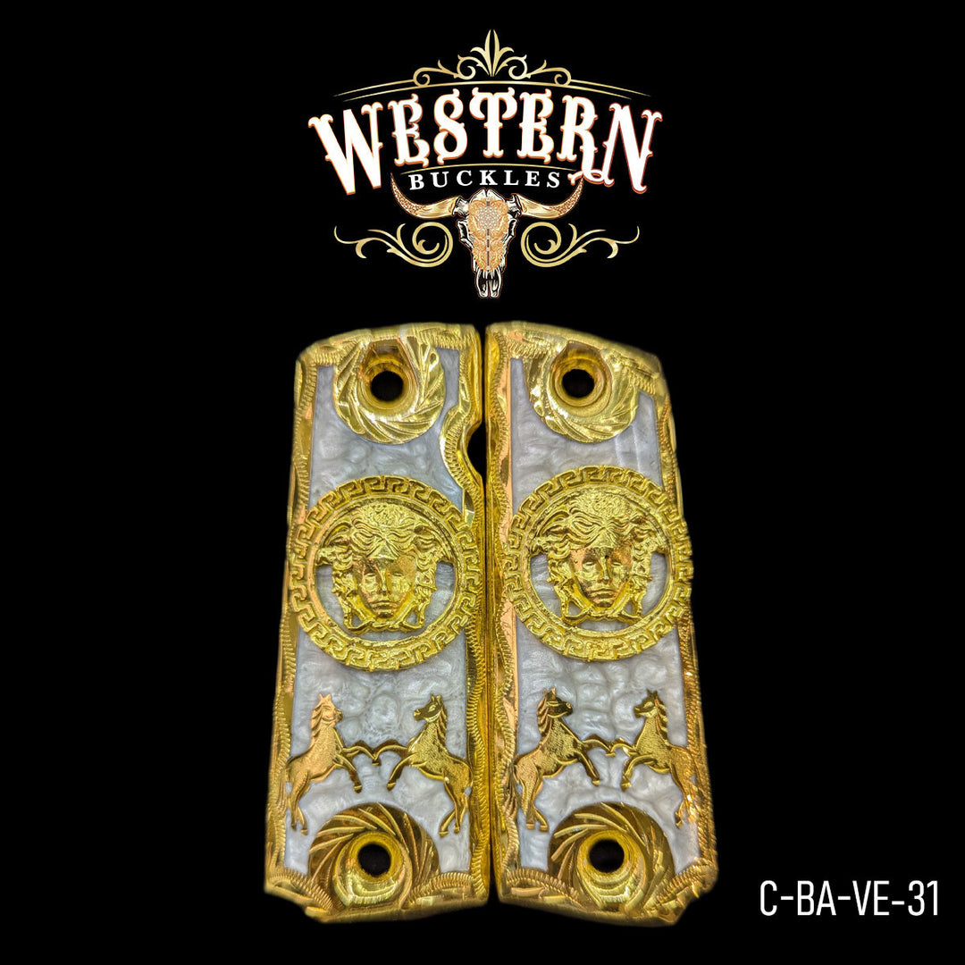 1911 Full Size Medusa White Resin-The Western Buckles