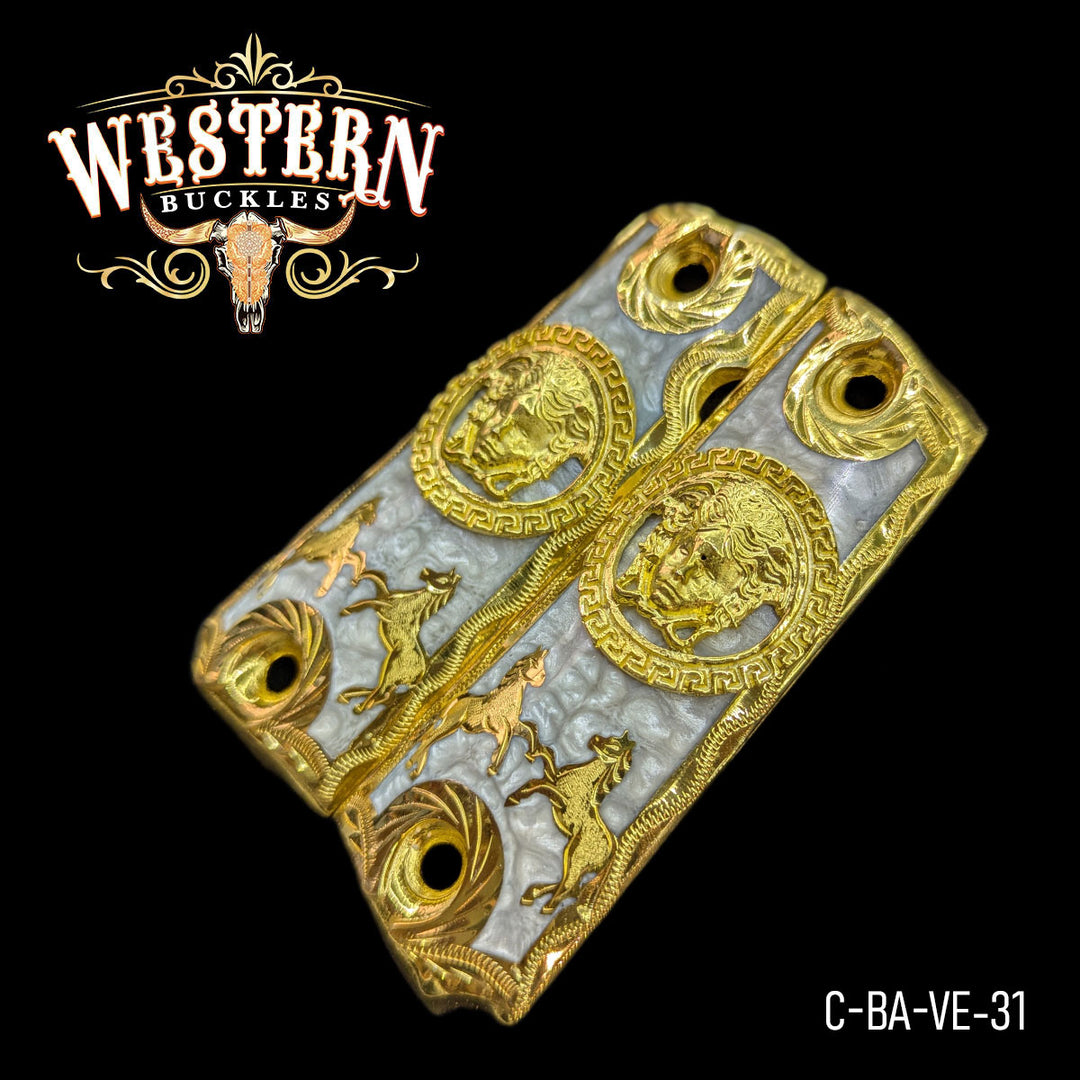 1911 Full Size Medusa White Resin-The Western Buckles