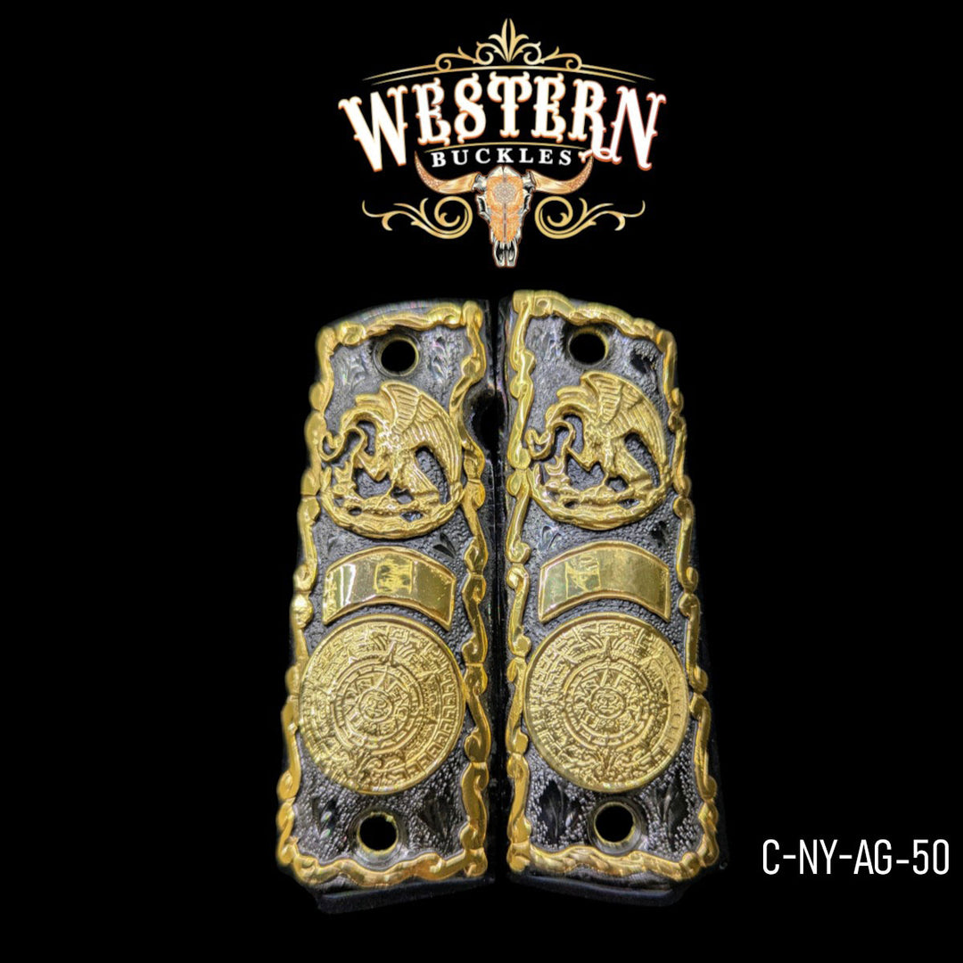 1911 Full Size Mexican Eagle Black and Gold-The Western Buckles