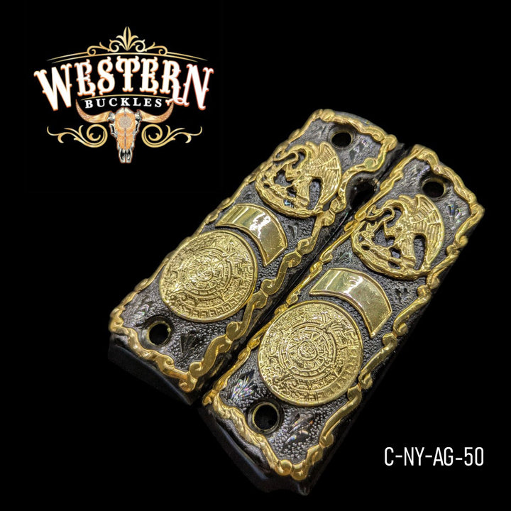 1911 Full Size Mexican Eagle Black and Gold-The Western Buckles