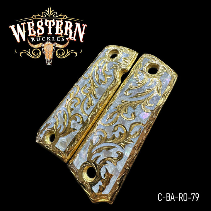1911 Full Size Mother Pearl Engraved-The Western Buckles