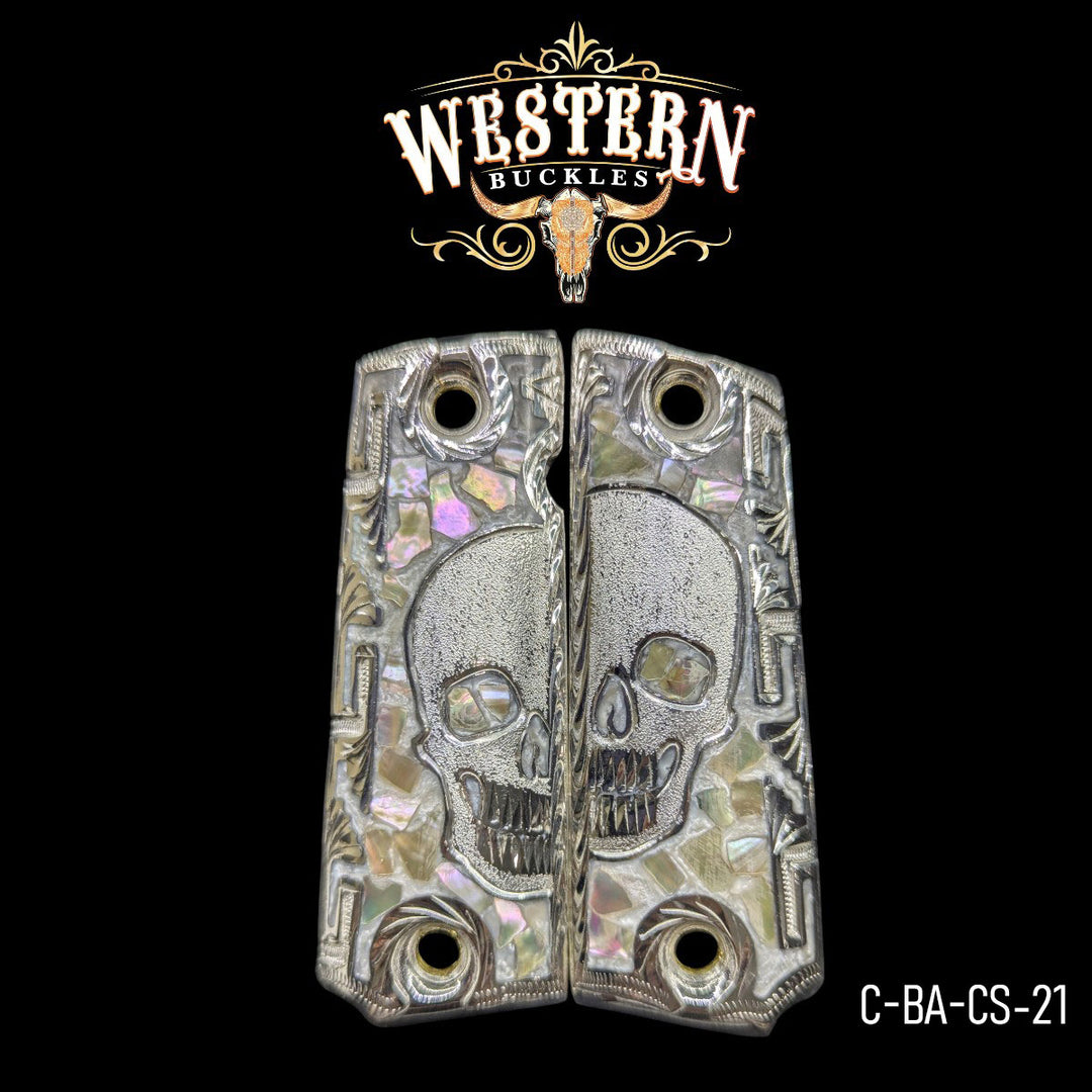 1911 Full Size Pearl Resin and Silver-The Western Buckles