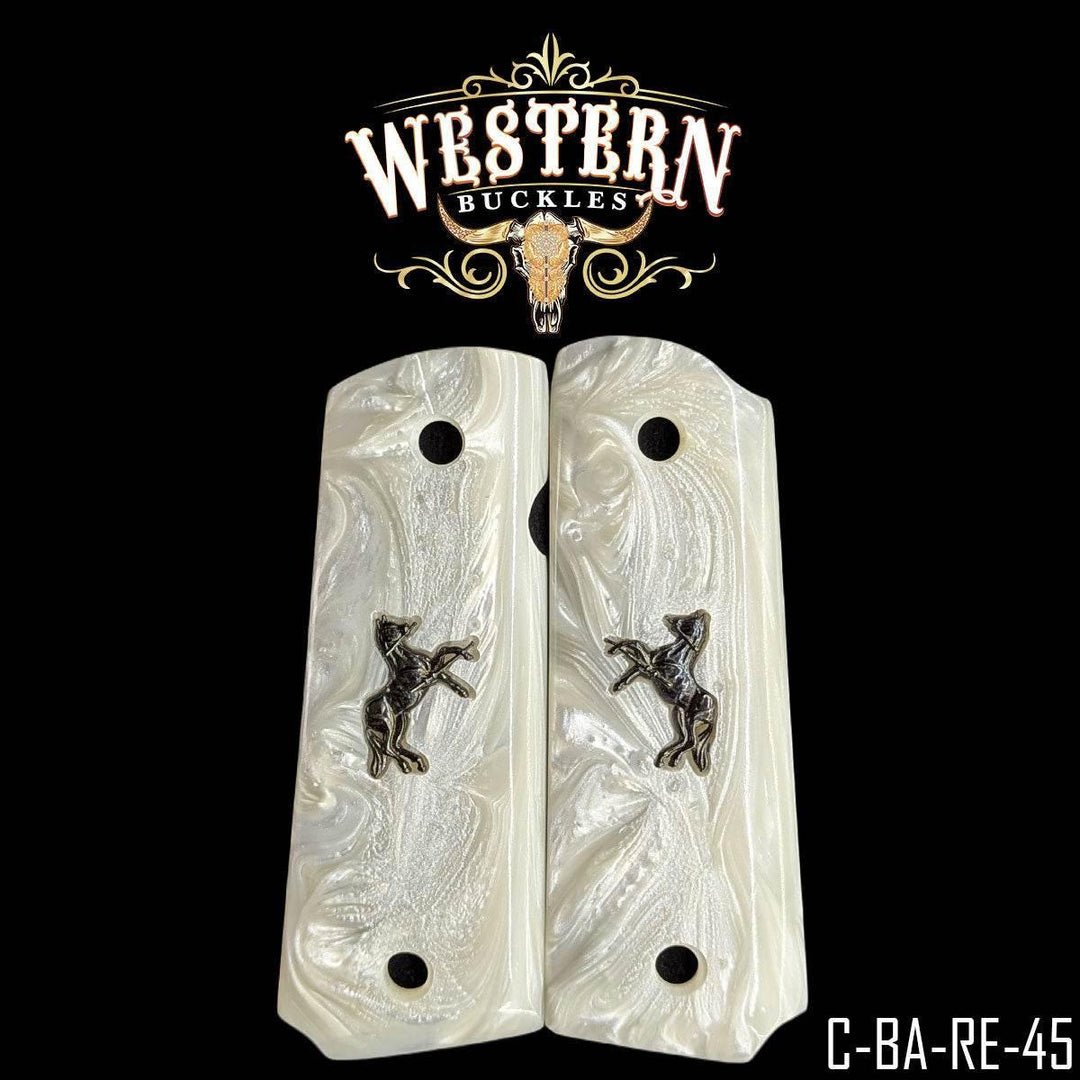 1911 Full Size Resin White Resin and Black Horse
