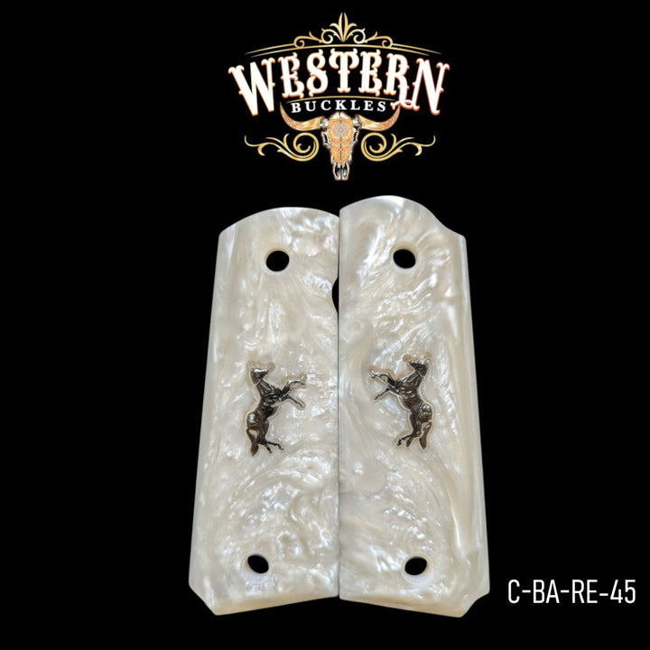 1911 Full Size Resin White Resin and Black Horse