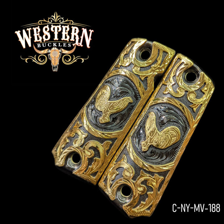1911 Full Size Rooster Black Nickel and Gold Plated